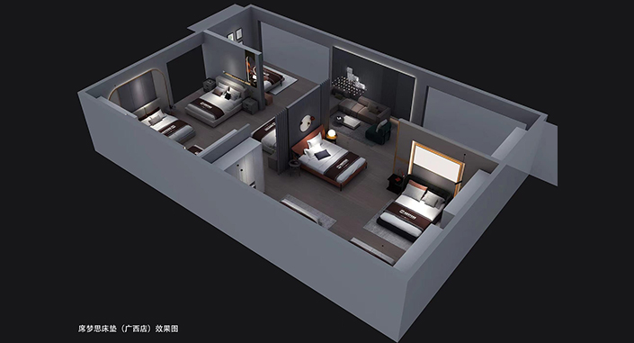 席夢(mèng)思廣西專(zhuān)賣(mài)店效果圖
