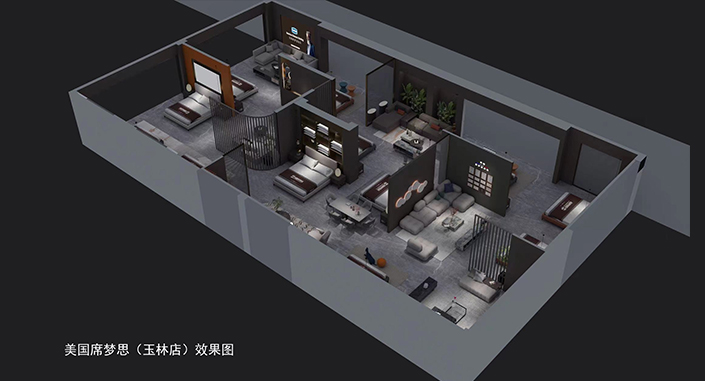席夢(mèng)思廣西玉林專(zhuān)賣(mài)店效果圖
