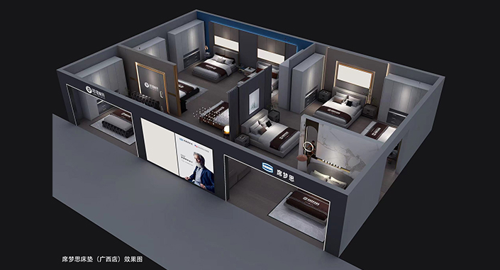 席夢(mèng)思廣西專(zhuān)賣(mài)店效果圖
