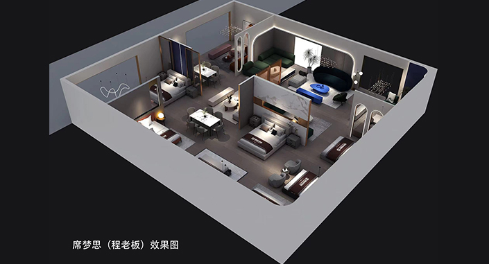 程老板席夢(mèng)思專(zhuān)賣(mài)店效果圖